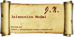 Jelencsics Noémi névjegykártya